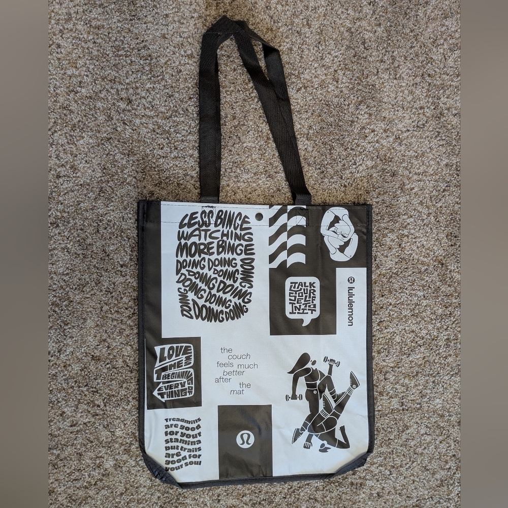 Lululemon Brown Graphic Large Shopping Tote